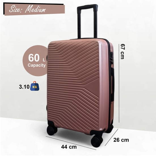 Maleta rígida de oro rosa, robusta, con 8 ruedas, para cabina - Image 6