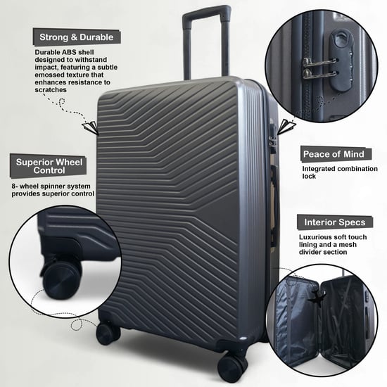Maleta de cabina rígida gris de 48 x 37 x 20 cm, apta para Easyjet y Ryanair. - Image 4