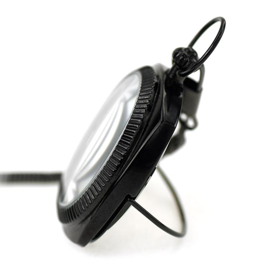 Reloj de bolsillo mecánico vintage de oro negro con esqueleto cuadrado y esfera abierta - Image 3