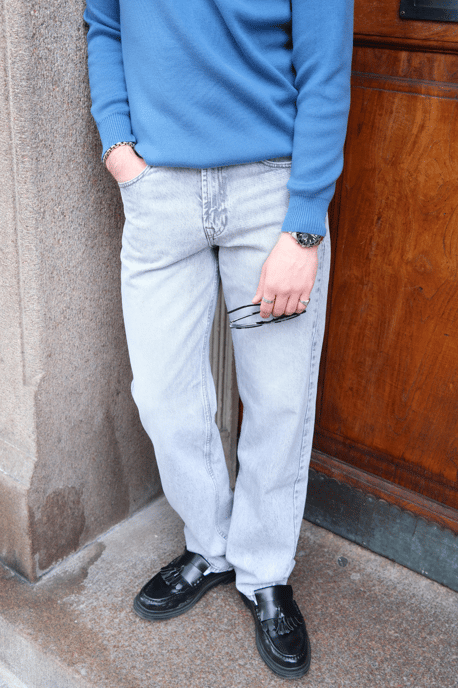 Vaqueros de corte relajado - Denim gris - Image 2