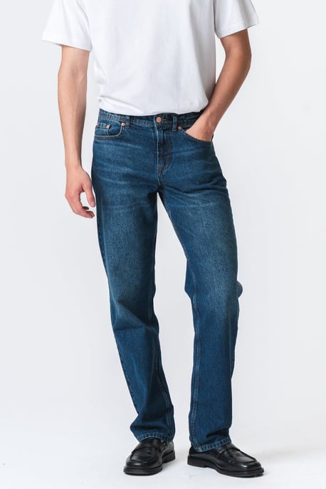 Vaqueros de corte relajado - Denim azul oscuro - Image 1