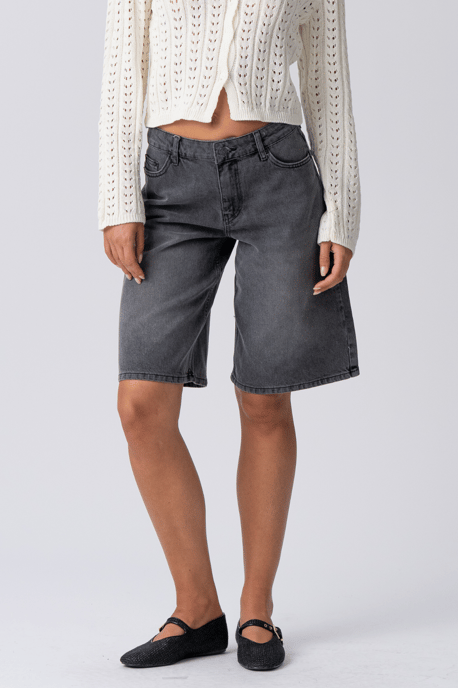 Pantalones cortos vaqueros - Denim negro - Image 4