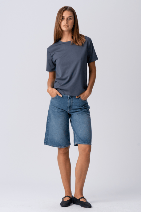 Pantalones cortos vaqueros - Denim azul - Image 4