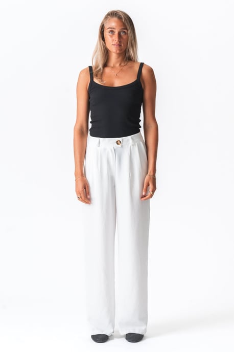Pantalones Emma sueltos - Blanco - Image 2