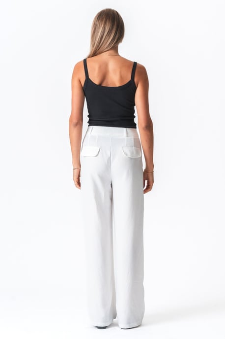 Pantalones Emma sueltos - Blanco - Image 3
