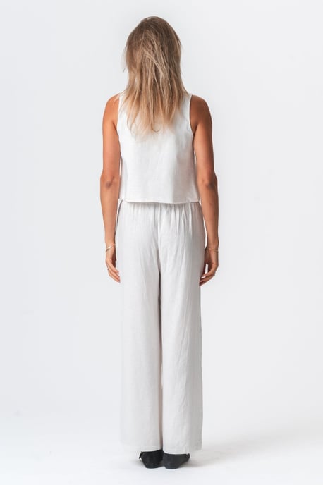 Pantalones de lino - Blanco - Image 5