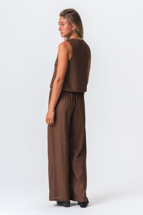 Pantalones de lino - Marrón - Image 4