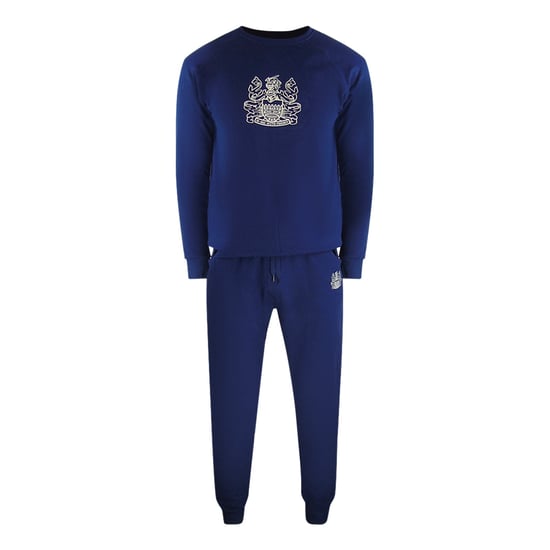 Conjunto Deportivo De Cuello Redondo Azul Marino Con Escudo Icónico De Aquascutum - Image 1