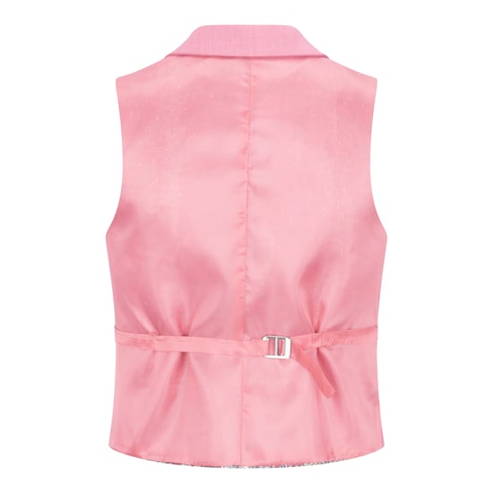 Traje formal de oficina de 3 piezas entallado para mujer, color rosa liso - Image 6