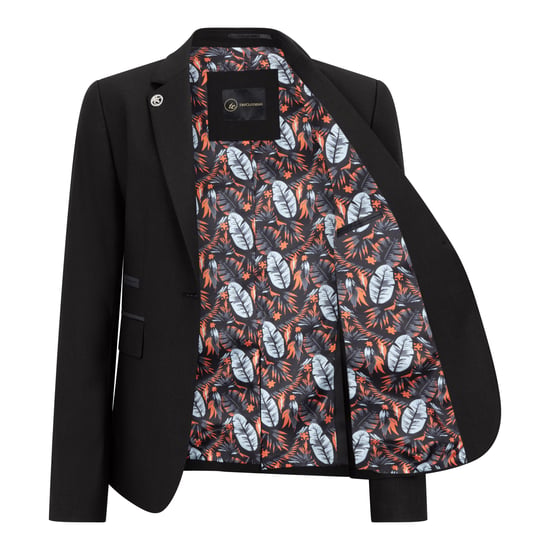 Traje formal de oficina de 3 piezas entallado para mujer, liso, negro - Image 4