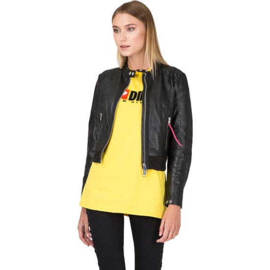 Chaqueta De Cuero Negra De Corte Corto Diesel L-lyssa-c - Image 1