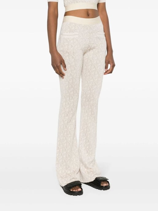 Pantalones Tejidos de Jacquard con Monograma Palm Angels Beige - Image 4