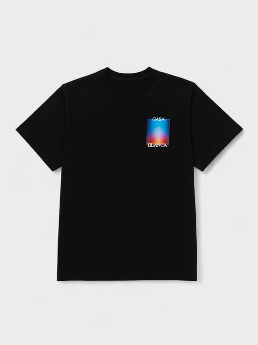 Camiseta Negra Con Logotipo Apilado Y Degradado De Casablanca - Image 2