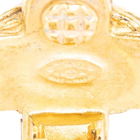 Chanel CC Cross Clip On Earrings en Oro Acero inoxidable sin níquel - Image 3