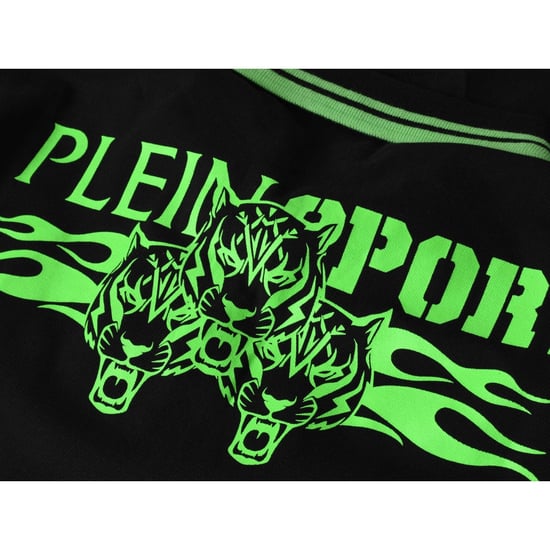 Polo Negro Plein Sport Con Cuello Con Ribete Doble Y Diseño De Tigre En La Espalda - Image 4