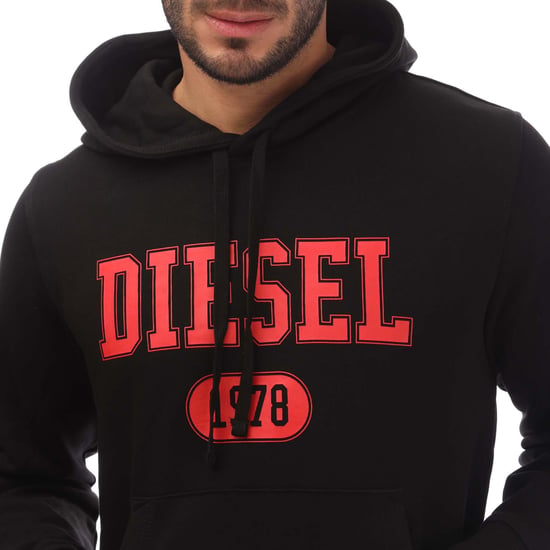 Sudadera negra con capucha y logotipo de Diesel Red 1978 - Image 3