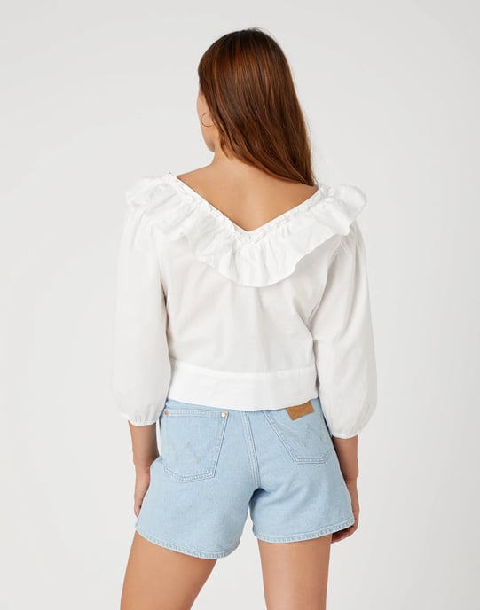 GB - Wrangler - WESTERN FRILL BLOUSE WORN WHITE - Image 2
