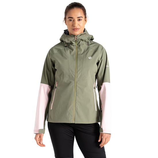 Dare 2B Womens/Ladies Assert Waterproof Jacket (Olivine Green/Crystal Rose) - Image 4