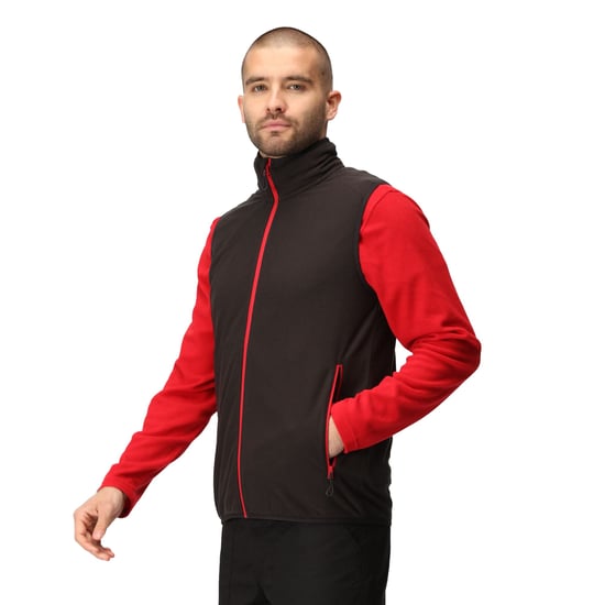 Regatta Mens Navigate Fleece Gilet (Black/Classic Red) - Image 4