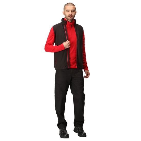 Regatta Mens Navigate Fleece Gilet (Black/Classic Red) - Image 5