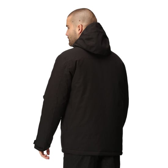 Regatta Mens Navigate Insulated Waterproof Jacket (Black/Seal Grey) - Image 4