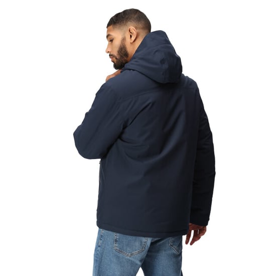 Regatta Mens Navigate Insulated Waterproof Jacket (Navy/Seal Grey) - Image 4