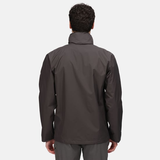 Regatta Great Outdoors Mens Outdoor Classic Matt Hooded Waterproof Jacket (Ash/Black) - Image 6