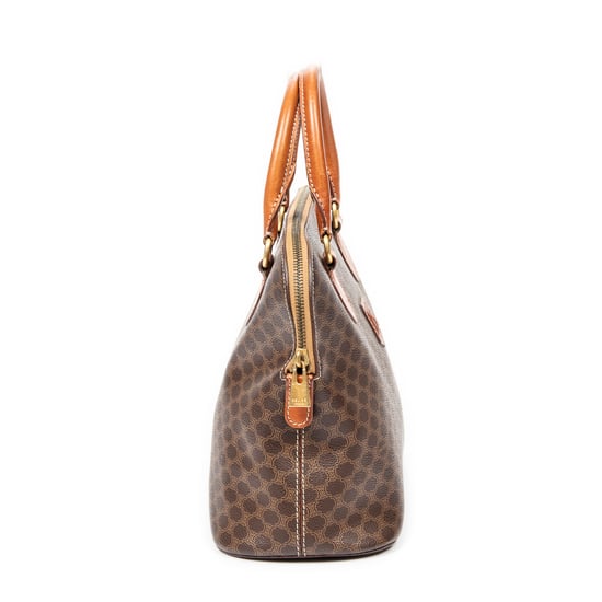 Celine Vintage Dome Top Handle en Marrón Lona recubierta - Image 4