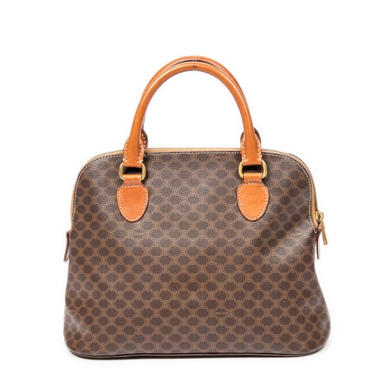 Celine Vintage Dome Top Handle en Marrón Lona recubierta - Image 5