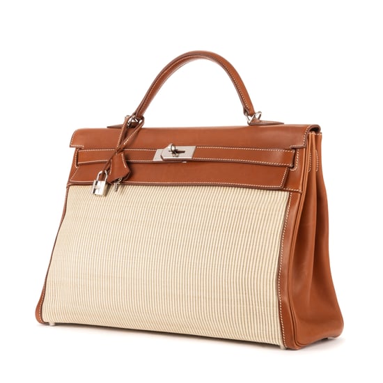 Hermès Fauve Barenia and Ecru Crinoline  Kelly 40 en Marrón/Beige Piel de becerro - Image 2