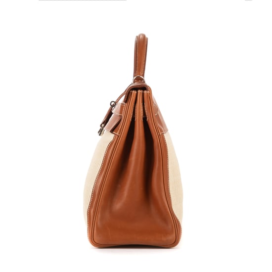 Hermès Fauve Barenia and Ecru Crinoline  Kelly 40 en Marrón/Beige Piel de becerro - Image 3