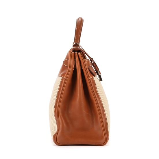 Hermès Fauve Barenia and Ecru Crinoline  Kelly 40 en Marrón/Beige Piel de becerro - Image 5