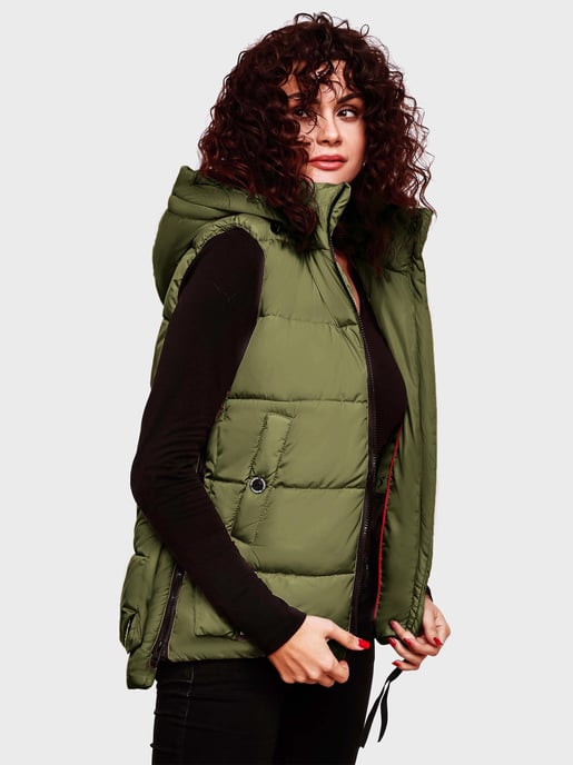 Marikoo chaleco acolchado mujer – Zarinaa ligero con capucha desmontable - Image 2
