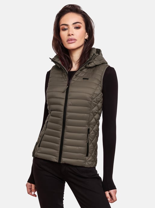 Marikoo chaleco acolchado mujer – Hasenpfote ligero con capucha desmontable - Image 6