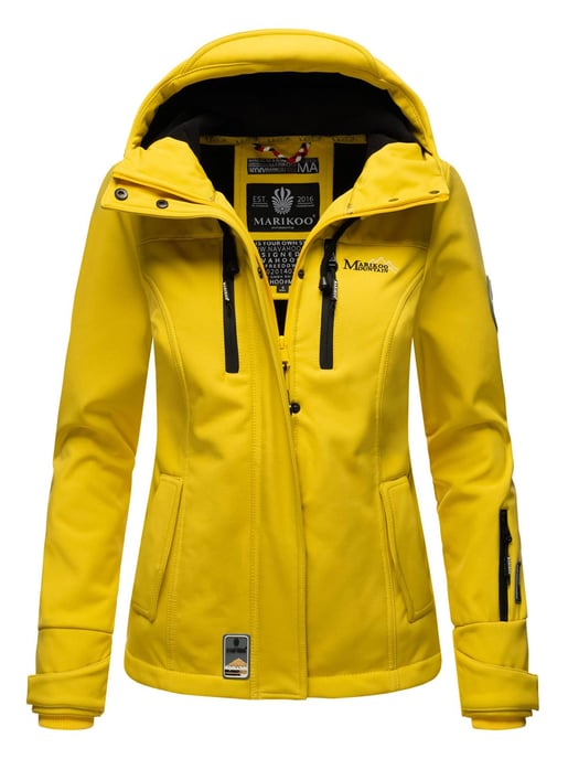 Marikoo chaqueta softshell mujer – Kleine Zicke cálida con capucha y forro polar - Image 1