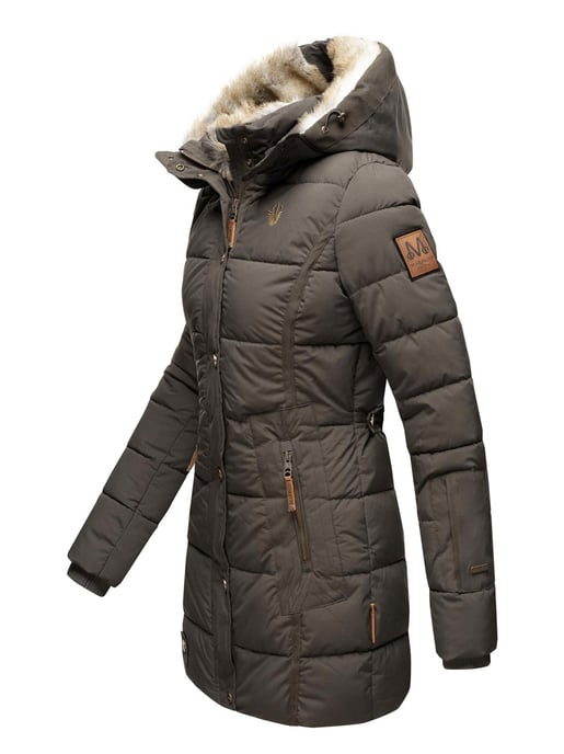 Chaqueta de invierno Marikoo para mujer con capucha y forro de pelo sintético - Image 3