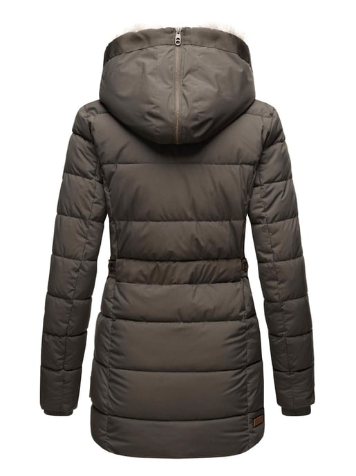 Chaqueta de invierno Marikoo para mujer con capucha y forro de pelo sintético - Image 4
