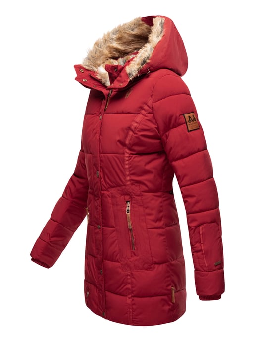 Chaqueta de invierno Marikoo para mujer con capucha y forro de pelo sintético - Image 3