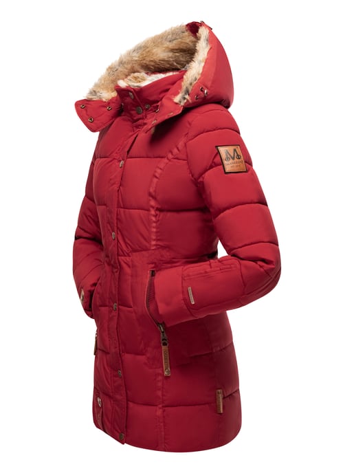 Chaqueta de invierno Marikoo para mujer con capucha y forro de pelo sintético - Image 4