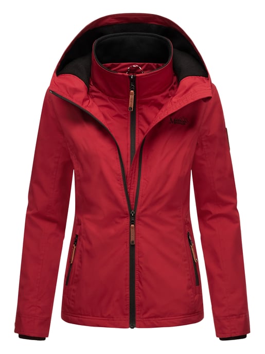 Chaqueta de entretiempo Marikoo Erdbeere para mujer con doble cuello y forro polar - Image 2