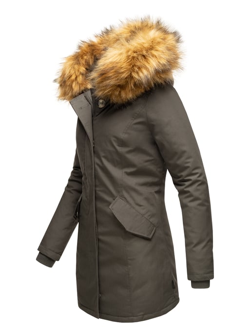 Parka de invierno Marikoo para mujer con capucha y cuello de pelo sintético desmontable - Image 2