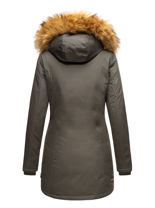 Parka de invierno Marikoo para mujer con capucha y cuello de pelo sintético desmontable - Image 3