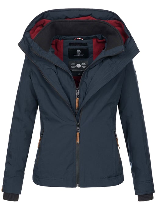 Chaqueta de entretiempo Marikoo Erdbeere para mujer con doble cuello y forro polar - Image 1