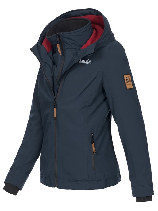 Chaqueta de entretiempo Marikoo Erdbeere para mujer con doble cuello y forro polar - Image 2