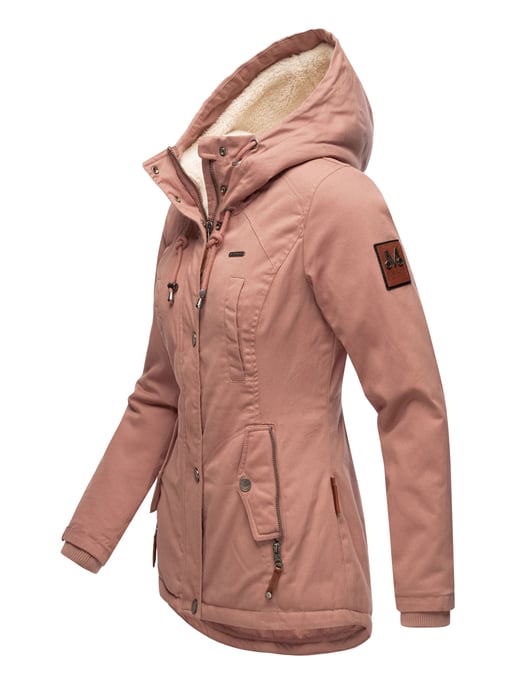 Chaqueta de invierno Marikoo para mujer con capucha y forro de borreguito - Image 3
