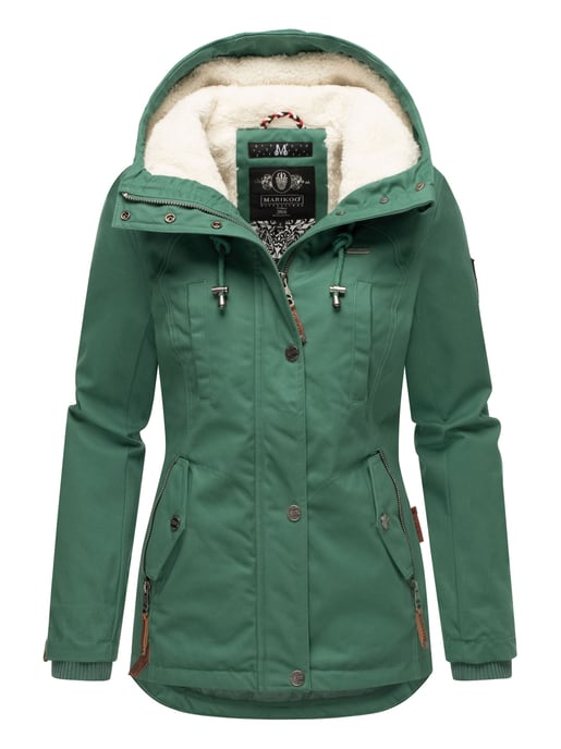 Chaqueta de invierno Marikoo para mujer con capucha y forro de borreguito - Image 1