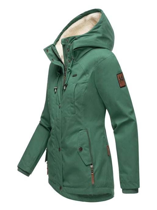 Chaqueta de invierno Marikoo para mujer con capucha y forro de borreguito - Image 3