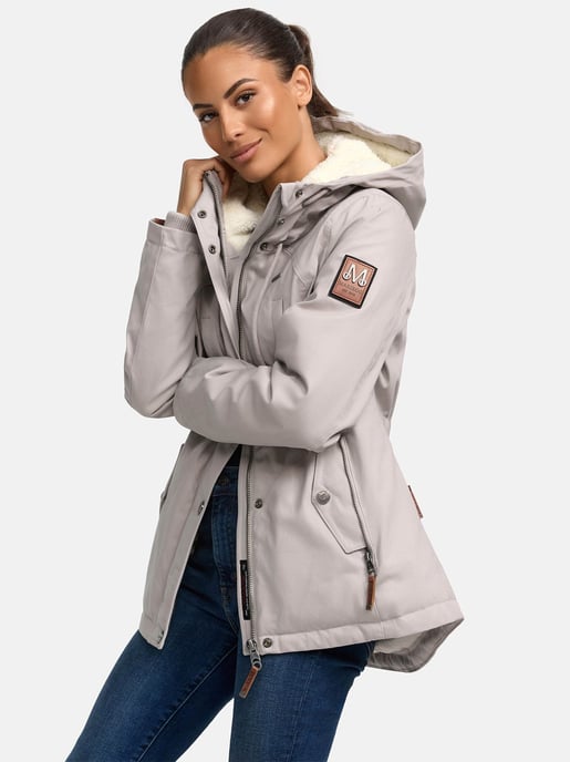 Chaqueta de invierno Marikoo para mujer con capucha y forro de borreguito - Image 5