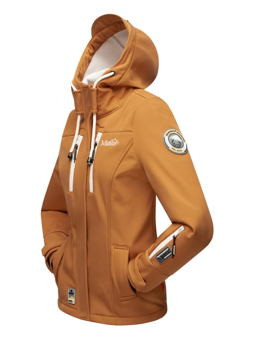 Marikoo chaqueta softshell mujer – Kleine Zicke cálida con capucha y forro polar - Image 4