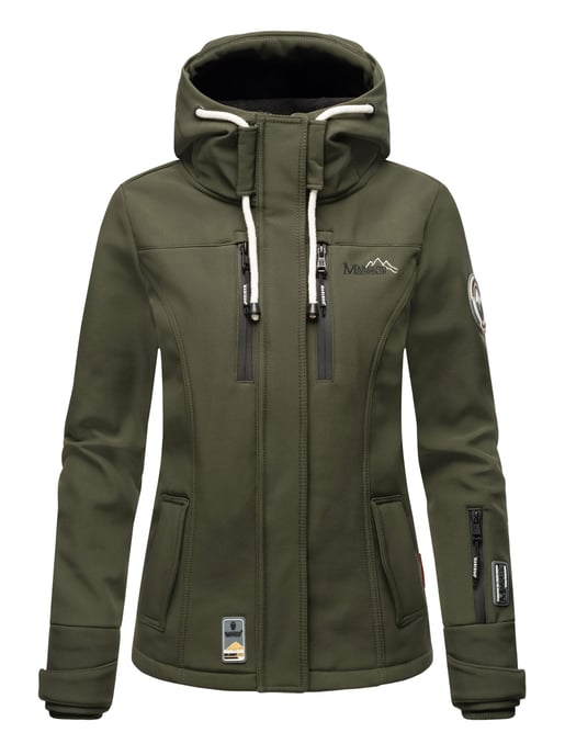 Marikoo chaqueta softshell mujer – Kleine Zicke cálida con capucha y forro polar - Image 2